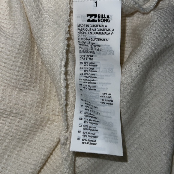 Billabong New Any Day Henley Thermal Waffle Knit Button Top - Picture 10 of 10
